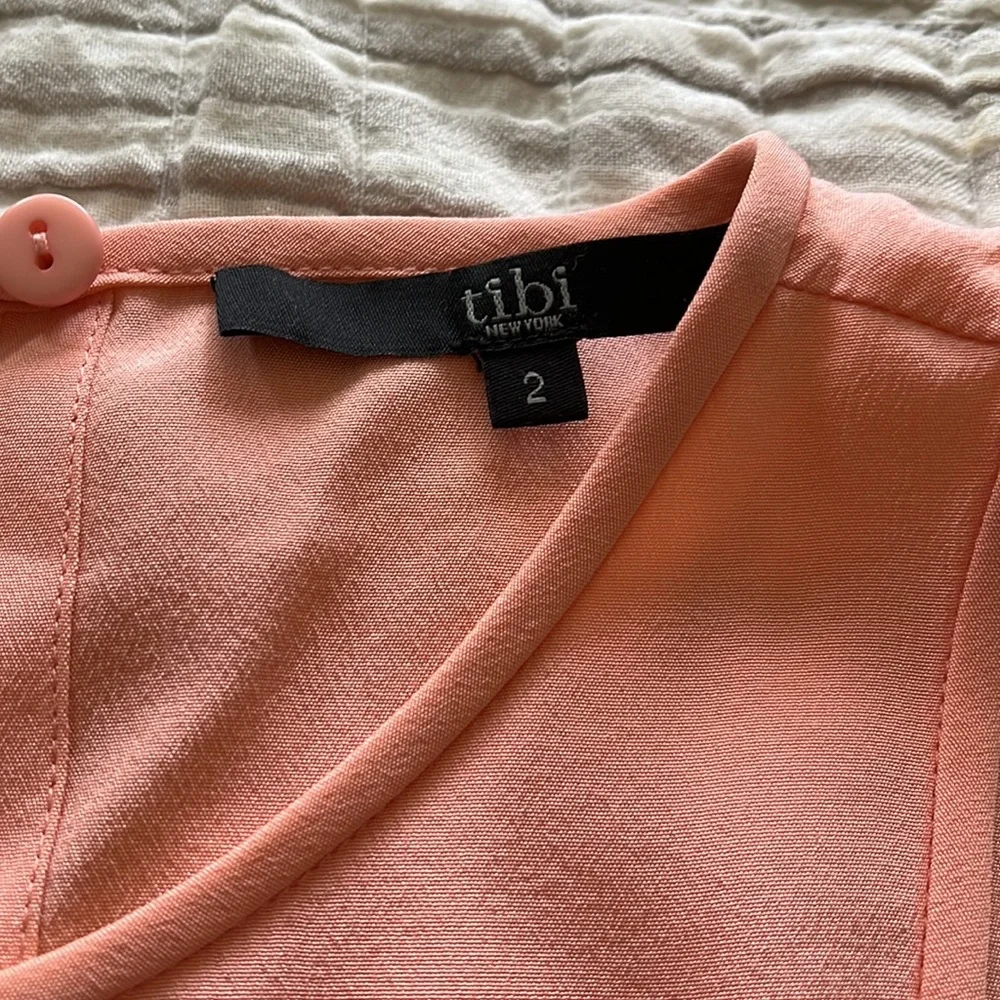 Gorgeous peach Tibi silk tank! - Picture 2 of 5